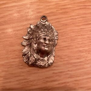 Native American Silver Pendent 1.5 Inches